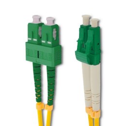 Qoltec Patchcord światłowodowy SC/APC - LC/APC | Singlemode | 9/125 | G652D | Duplex | 1m