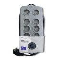 Qoltec Listwa antyprzepięciowa | 8 gniazd | 2.5m