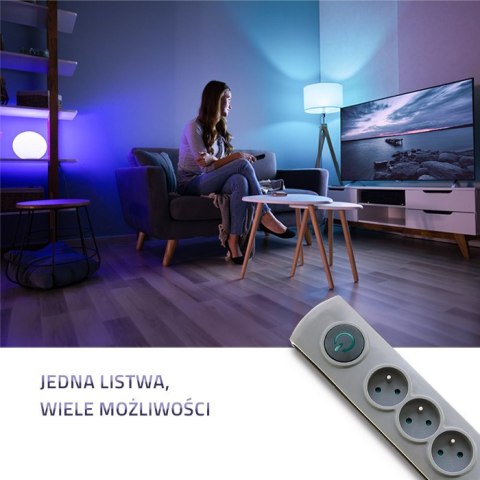 Qoltec Listwa antyprzepięciowa| 8 gniazd | 3m