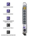 Qoltec Listwa antyprzepięciowa| 8 gniazd | 3m