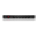 Qoltec Listwa zasilająca antyprzepięciowa CB do szafy RACK 19" | 1U | 16A | PDU | 6xFRENCH | 2m