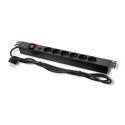 Qoltec Listwa zasilająca antyprzepięciowa CB do szafy RACK 19" | 1U | 16A | PDU | 6xFRENCH | 2m