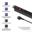 Qoltec Listwa zasilająca antyprzepięciowa CB do szafy RACK 19" | 1U | 16A | PDU | 6xSCHUKO | 2m