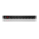 Qoltec Listwa zasilająca antyprzepięciowa CB do szafy RACK 19" | 1U | 16A | PDU | 8xFRENCH| 2m