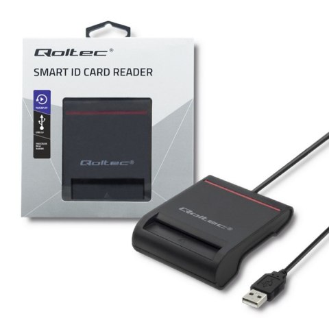 Qoltec Inteligentny czytnik chipowych kart ID |USB 2.0|Plug&Play