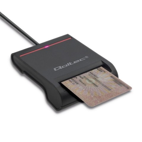 Qoltec Inteligentny czytnik chipowych kart ID |USB 2.0|Plug&Play