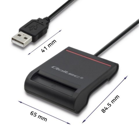 Qoltec Inteligentny czytnik chipowych kart ID |USB 2.0|Plug&Play