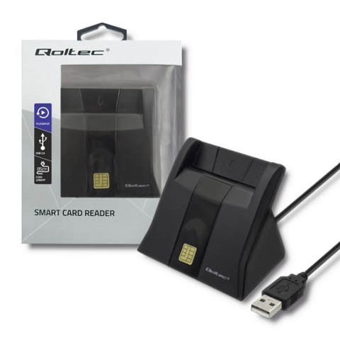 Qoltec Inteligentny czytnik chipowych kart ID |USB 2.0|Plug&Play