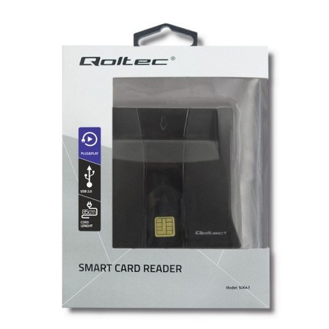 Qoltec Inteligentny czytnik chipowych kart ID |USB 2.0|Plug&Play