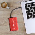 Qoltec Obudowa/kieszeń do dysków HDD/SSD 2.5" SATA3 | USB 3.0 | Czerwony
