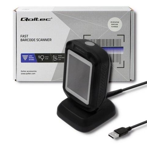 Qoltec Stacjonarny czytnik kodów 1D i 2D | USB