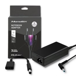 Qoltec Zasilacz do HP 65W | 19.5V | 3.33A 4.5*3.0+pin | adapter 4.5*3.0+pin/7.4*5.0+pin |+kabel zasilający