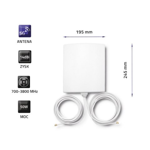Qoltec Antena 5G | 14 dBi| Zewnętrzna
