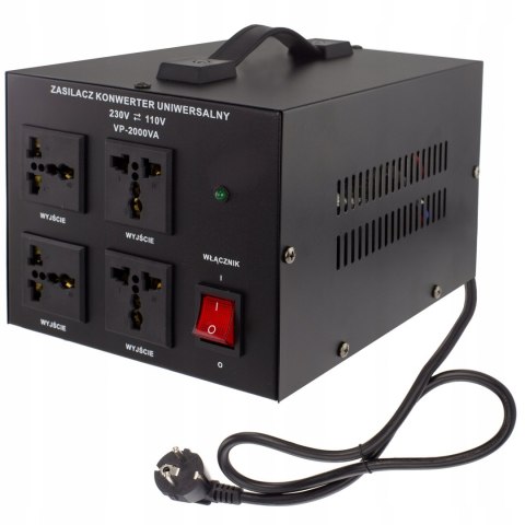 Konwerter napięcia 230V - 110V 2000W 4 wyjścia