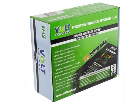 Przetwornica napięcia 12V / 230V 300/600W LED