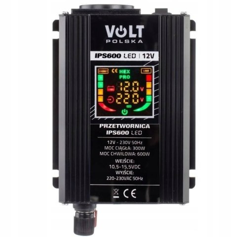 Przetwornica napięcia 12V / 230V 300/600W LED