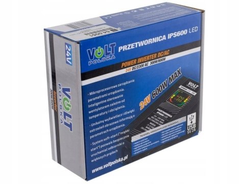 Przetwornica napięcia 24V / 230V 300/600W LED