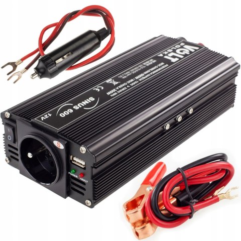 PRZETWORNICA PRĄDU NAPIĘCIA SINUS 12V 230V 600W