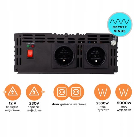 Przetwornica prądu napięcia 12V 5000W SINUS