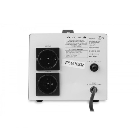 Stabilizator napięcia sieciowego AVR PRO 2000 (2000VA) 3% SERVO