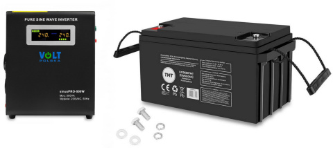 Zestaw zasilacz Awaryjny Sinus Pro 500W Akumulator 12V 65Ah