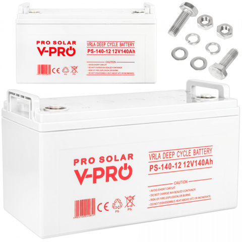 AKUMULATOR DEEP CYCLE VPRO SOLAR 12V 140 Ah VRLA BEZOBSŁUGOWY