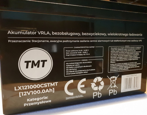 Akumulator żelowy AGM 12V 100 Ah LX121000CSTMT