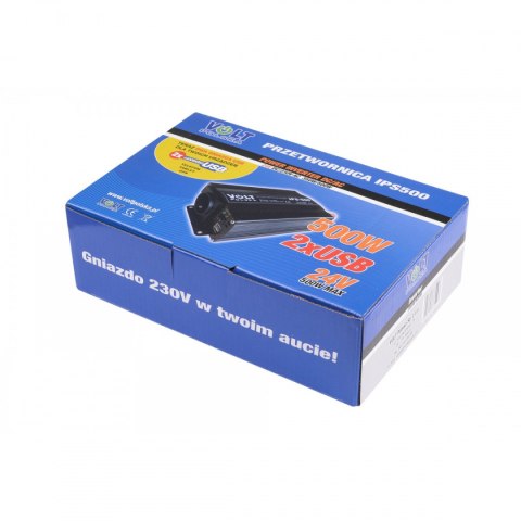 Przetwornica napięcia IPS 500 2xUSB 24/230V (350/500W)