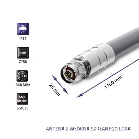 Qoltec Antena LoRa | 8 dBi | Zewnętrzna