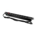 Qoltec Listwa zasilająca do szafy RACK 19" | 1U | 10A | PDU | 8xIEC C13 | 2m