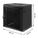 Qoltec Szafa RACK 19" | 12U | 450 x 600 x 635 | Perforowane drzwi
