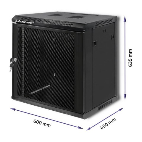 Qoltec Szafa RACK 19" | 12U | 450 x 600 x 635 | Perforowane drzwi