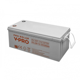 AKUMULATOR DEEP CYCLE VPRO SOLAR 12V 220 Ah VRLA BEZOBSŁUGOWY