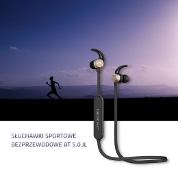 Qoltec Bezprzewodowe słuchawki BT 5.0 | mikrofon | Czarne