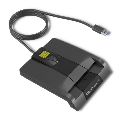 Qoltec Inteligentny czytnik chipowych kart ID SCR-0634 | USB typ C