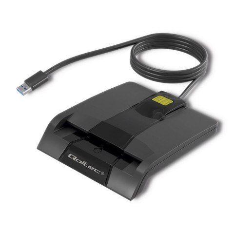 Qoltec Inteligentny czytnik chipowych kart ID SCR-0634 | USB typ C