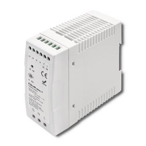 Qoltec Zasilacz na szynę DIN | 40W | 12V | 3.33A | Szary | Slim