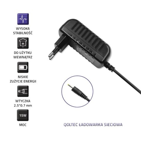 Qoltec Ładowarka sieciowa 15W | 5V | 3A | 2.5*0.7