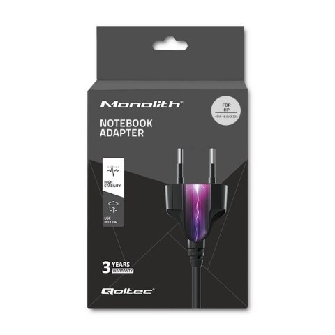 Qoltec Zasilacz do HP 65W | 19.5V | 3.33A | 4.5*3.0+pin | Slim