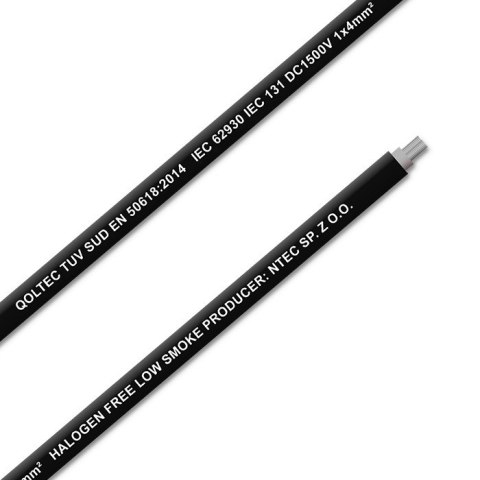 Qoltec Kabel solarny fotowoltaiczny | 4mm² | 100m | czarny