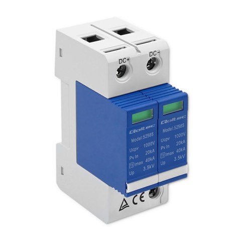 Qoltec Ogranicznik ochronnik przepięć DC| 2P | 1000V | T2 | C