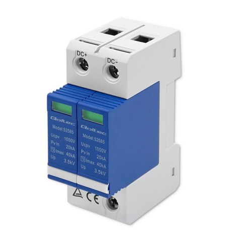 Qoltec Ogranicznik ochronnik przepięć DC| 2P | 1000V | T2 | C
