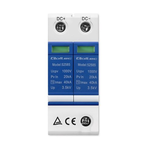 Qoltec Ogranicznik ochronnik przepięć DC| 2P | 1000V | T2 | C