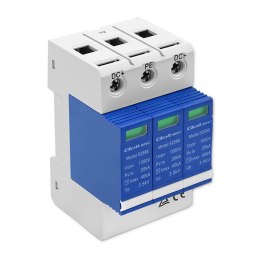 Qoltec Ogranicznik ochronnik przepięć DC| 3P | 1000V | T2 | C