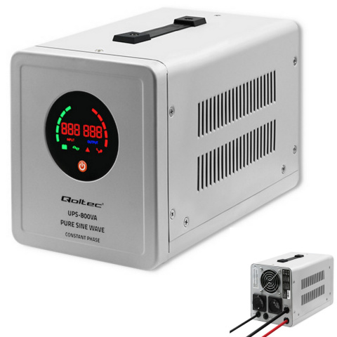 Zasilacz awaryjny Pure Sine Wave UPS | 800VA | 560W | Stała faza | Szary