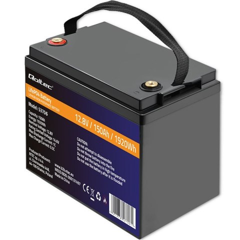 Qoltec Akumulator LiFePO4 | 12.8V | 150Ah | 1920Wh| BMS