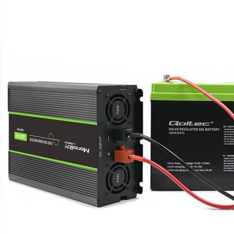 Qoltec Przetwornica napięcia Monolith | 2000W | 4000W | 12V na 230V | Czysty Sinus