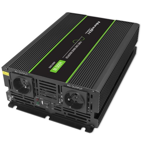 Qoltec Przetwornica napięcia Monolith | 2000W | 4000W | 12V na 230V | Czysty Sinus