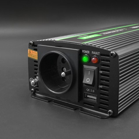 Qoltec Przetwornica napięcia Monolith | 600W | 1200W | 24V na 230V | Czysty Sinus