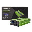 Qoltec Przetwornica napięcia Monolith | ładowanie baterii |UPS |1000W | 2000W |12V na 230V |Czysty Sinus |LCD